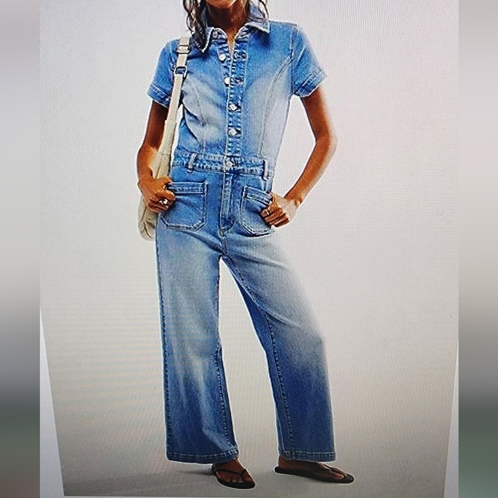 ROLLA'S NWT Sailor Jumpsuit Breaker in Mid Vintage Blue Size 8/s - Picture 3 of 13